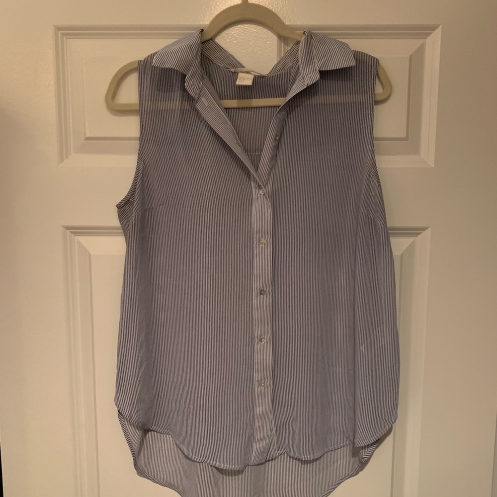 Striped Forever 21 navy & blue blouse